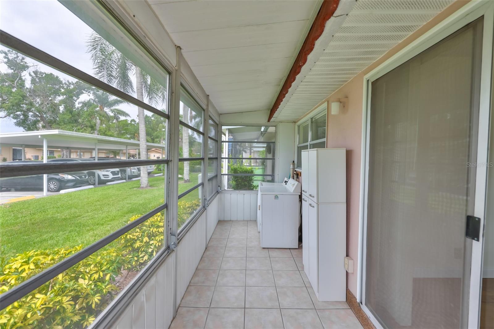 The lanai is spacious and bright.