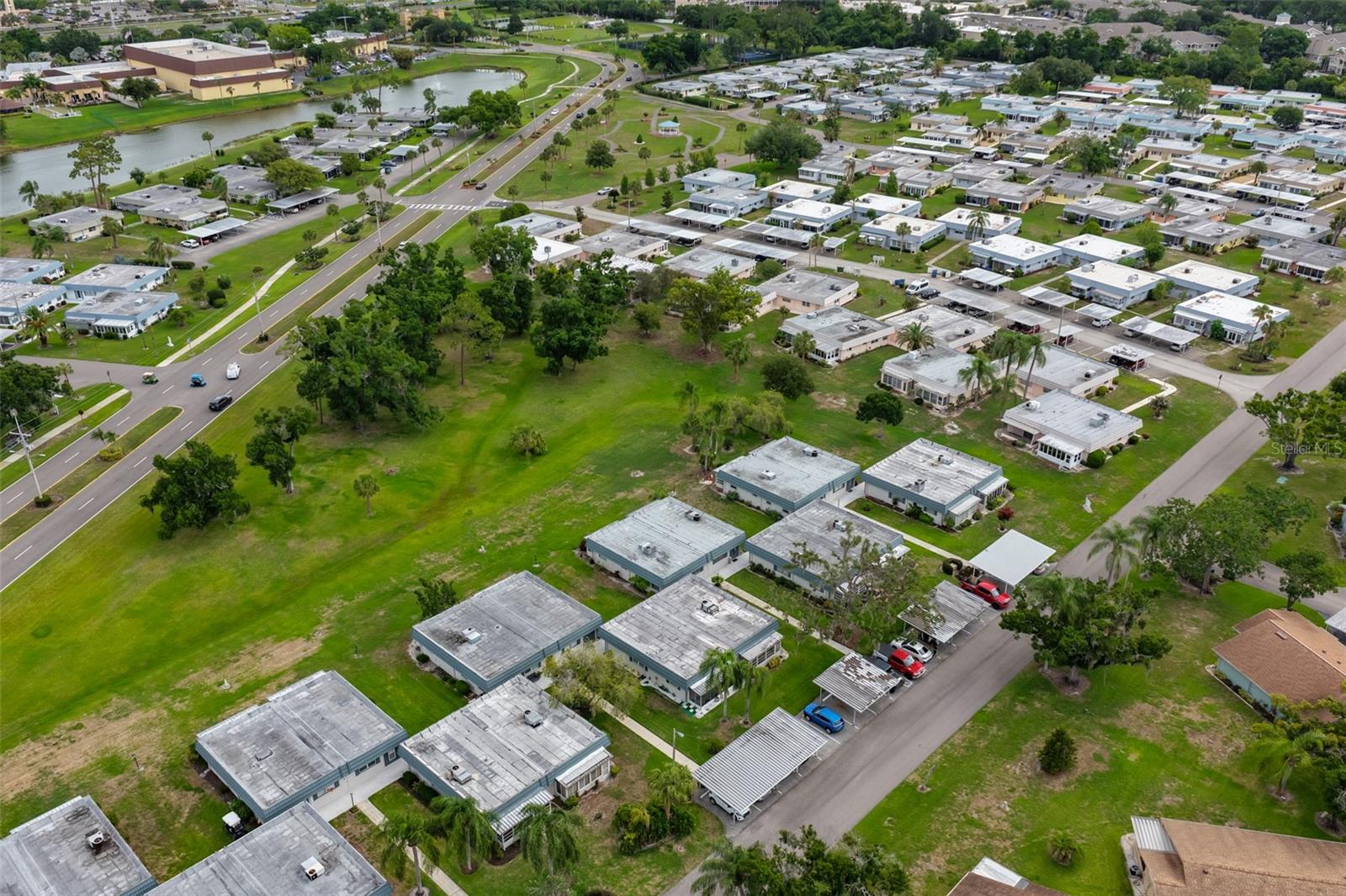 Aerial view with the Main Clubhouse in the top left corner.