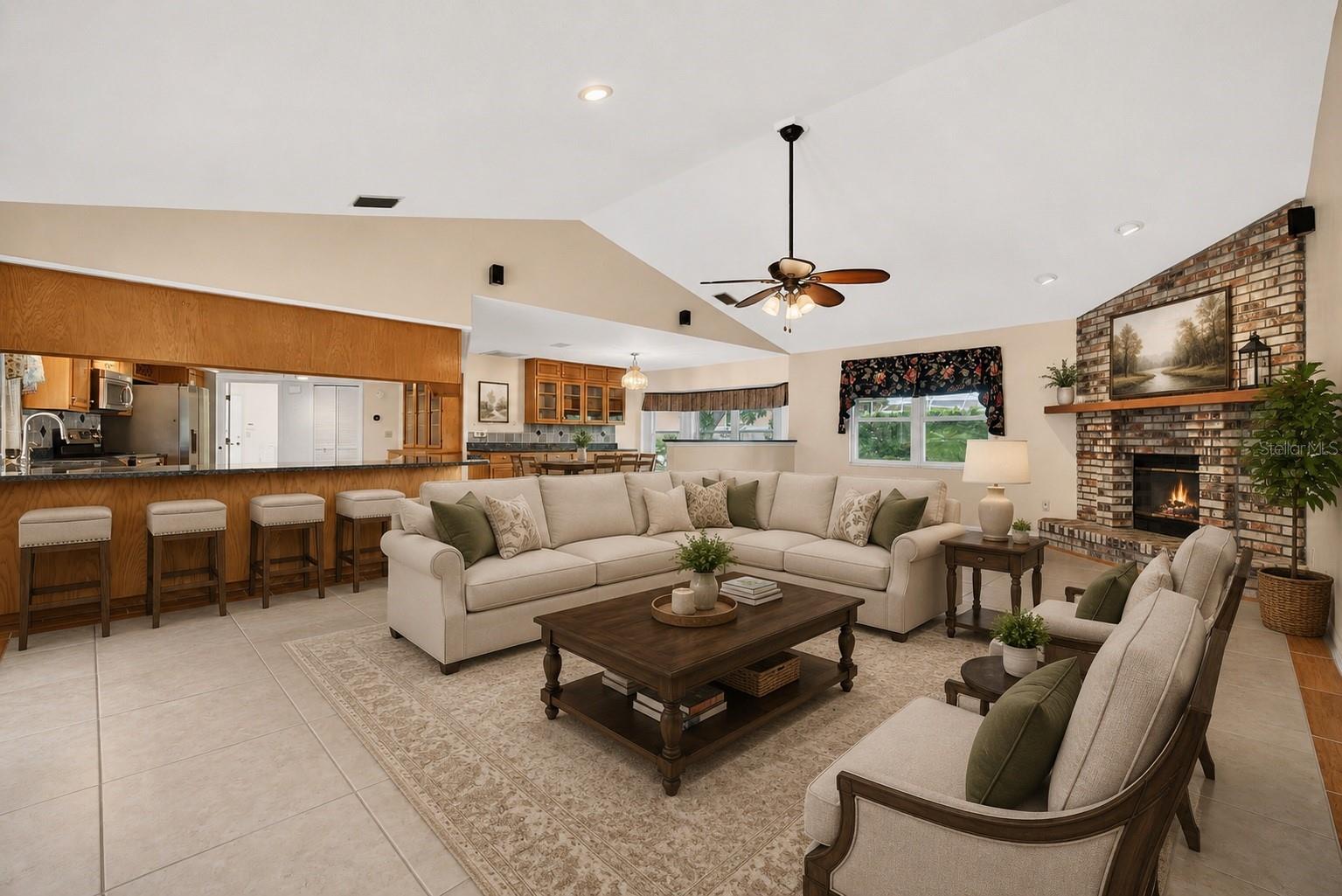 Family Room, Virtually Stagged