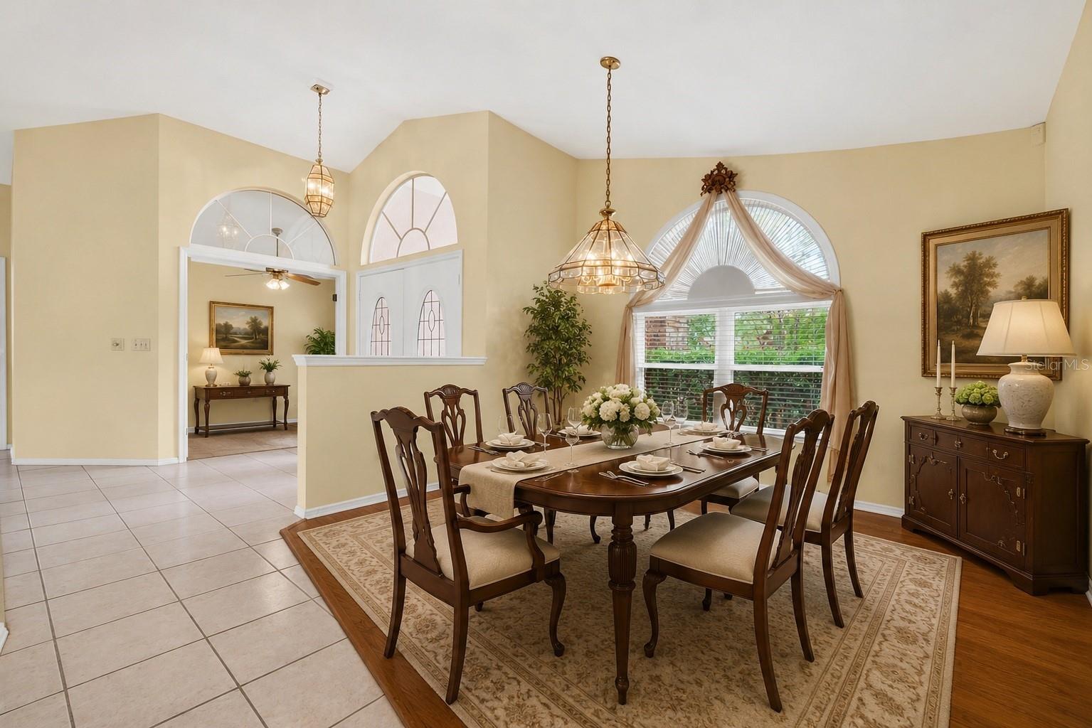 Formal Dining room, Virtually Stagged
