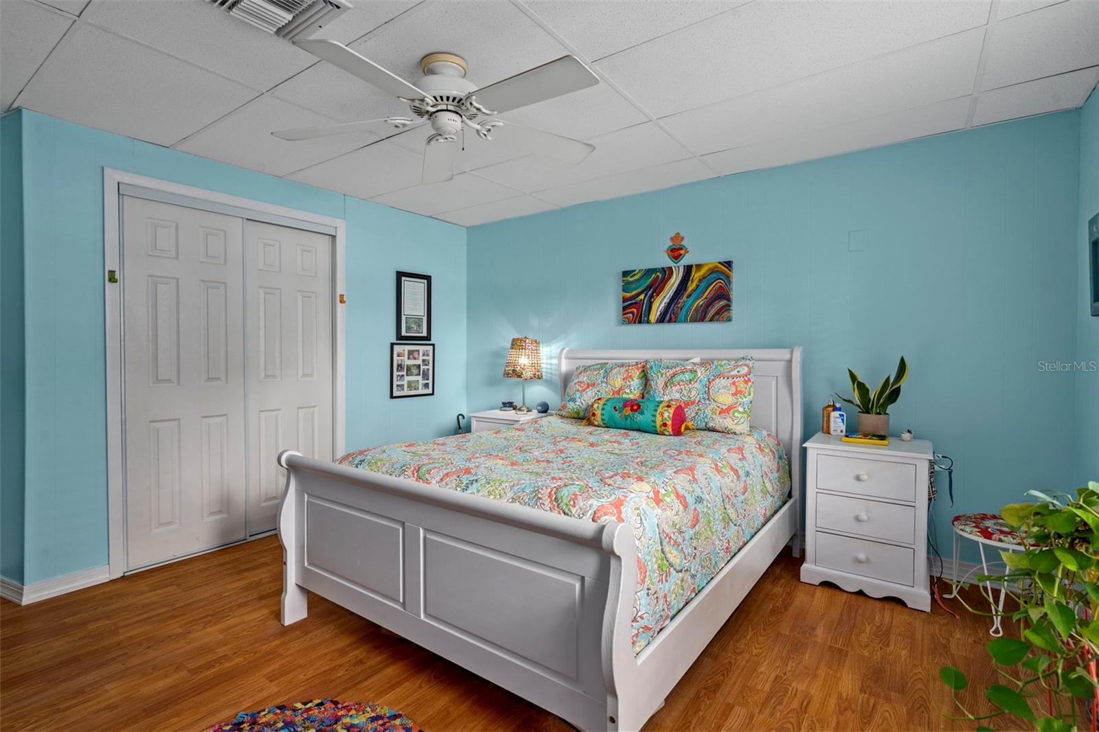 Built in closet and ceiling fan