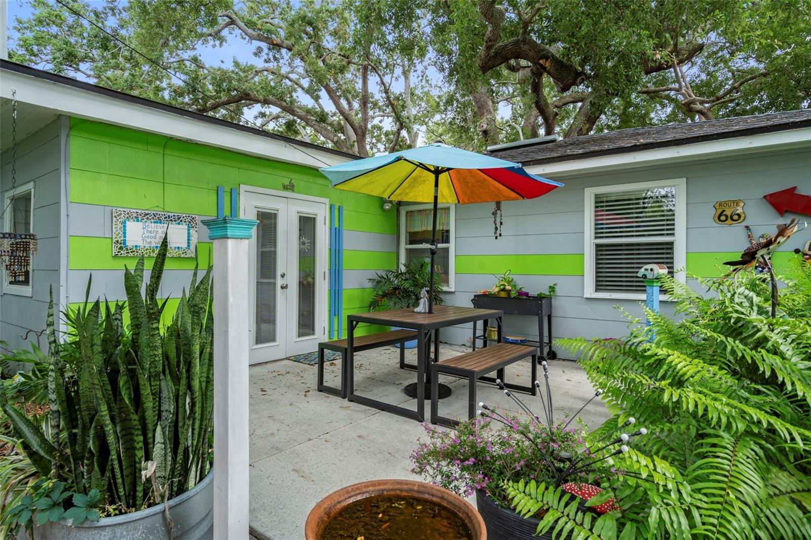 Vibrant tropical colors are a staple in this eclectic coastal town