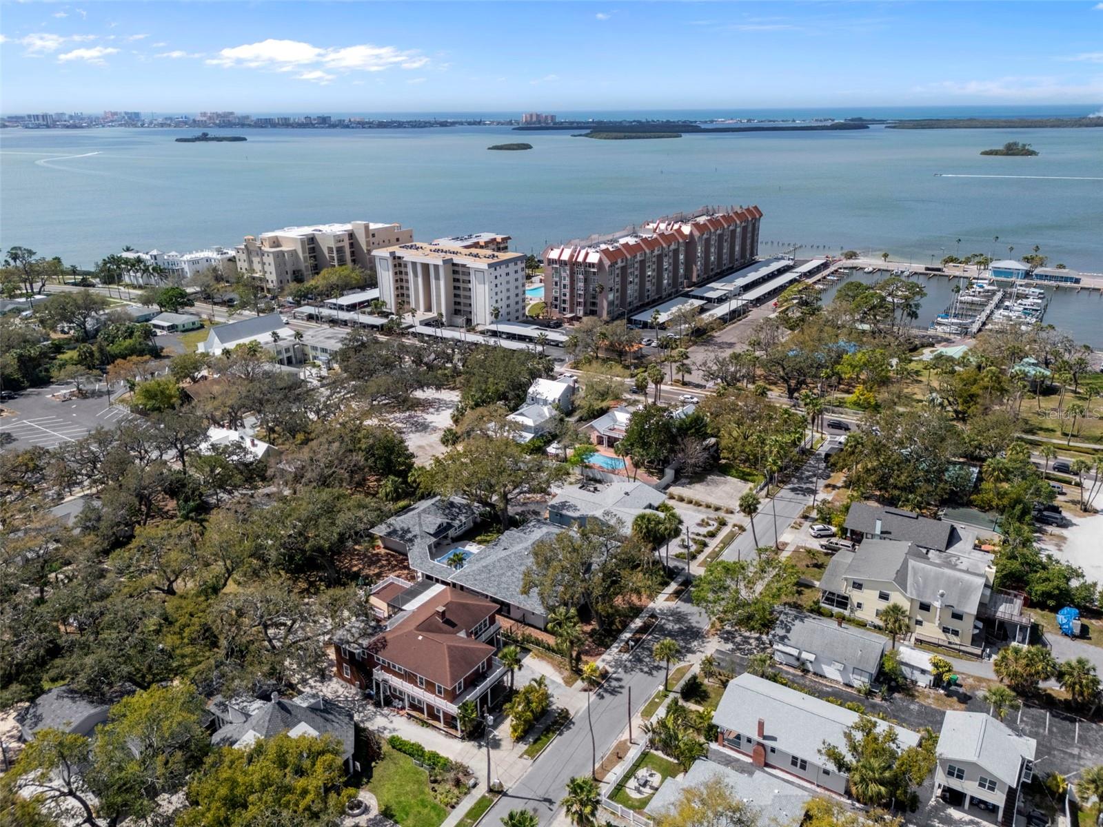 Aerial view looking towards Clearwater Beach