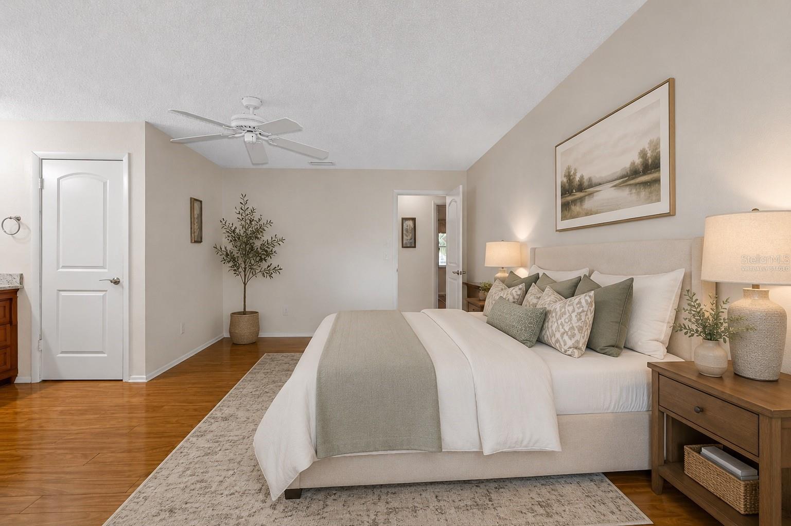Primary Bedroom with en suite- virtually staged