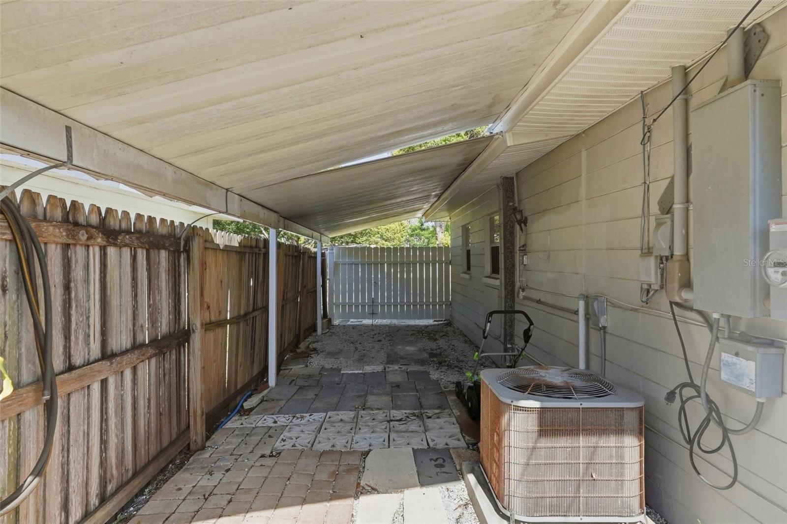 Covered Side yard with gate