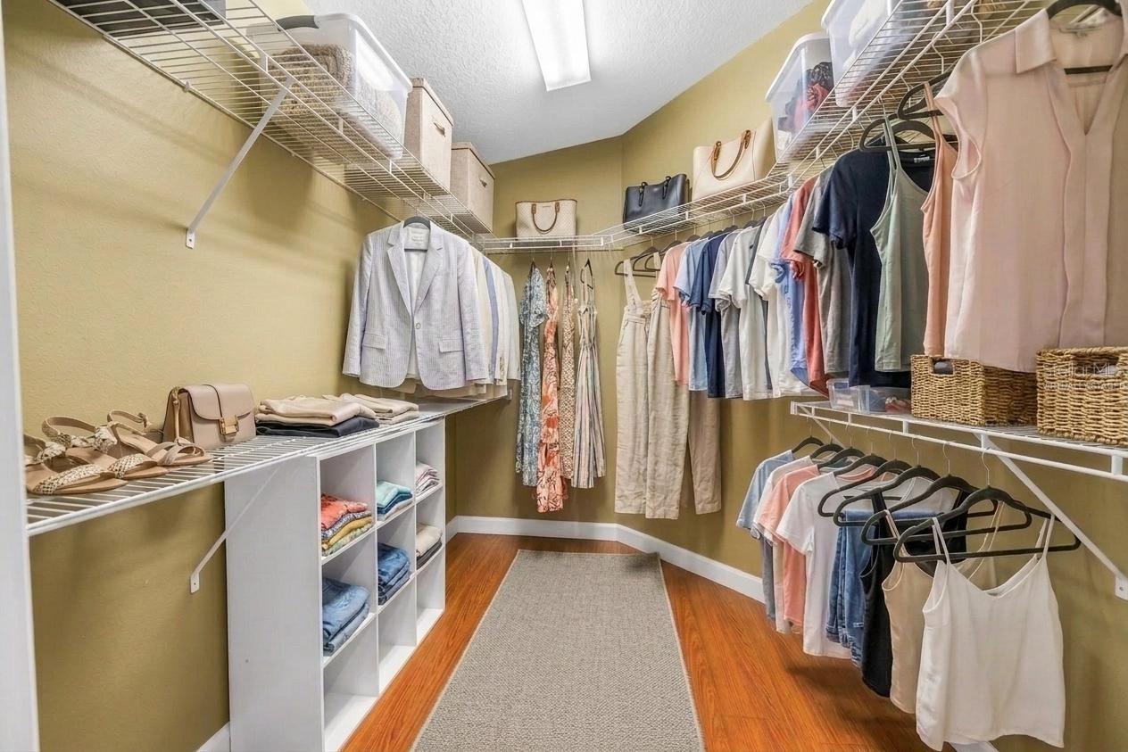 Virtually staged clothes in closet