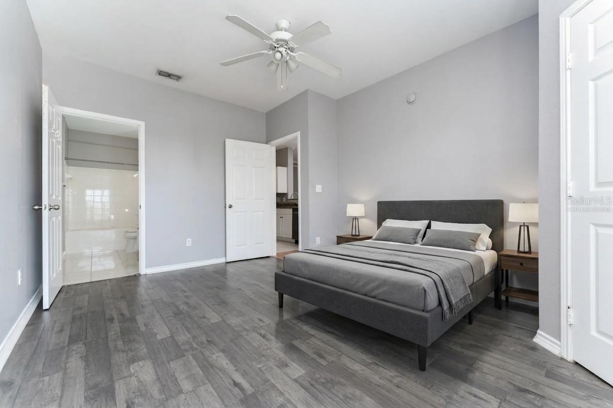 Primary bedroom virtually staged