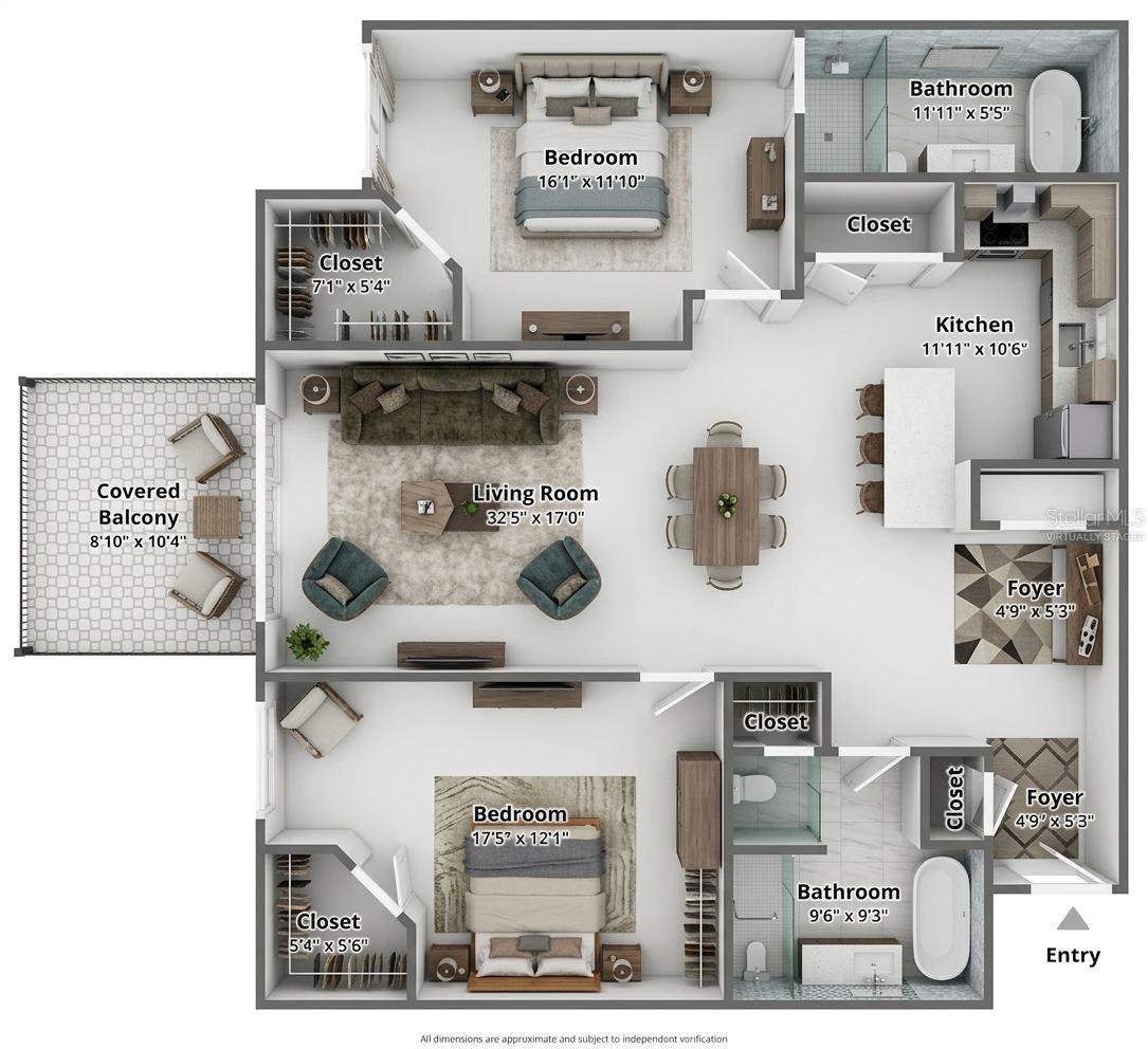 floor plan has been virtually staged