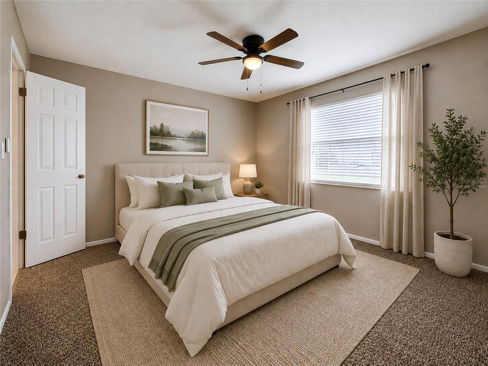 VIRTUALLY STAGED: Primary Bedroom (View One)