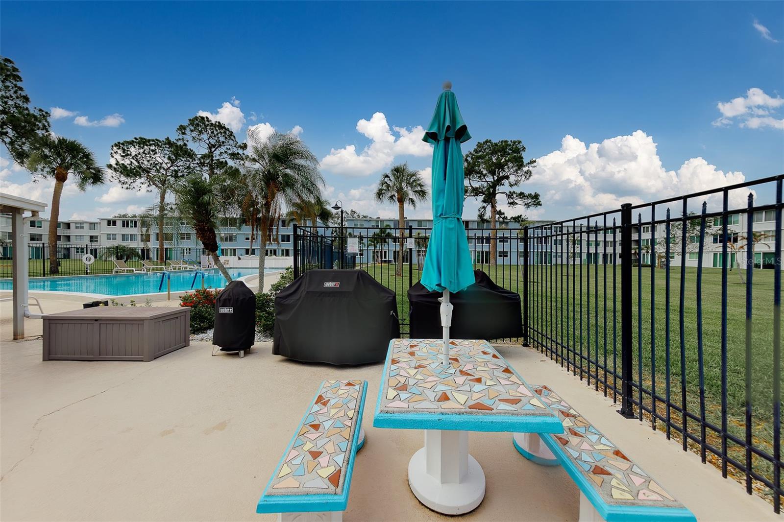 pool  and grill area