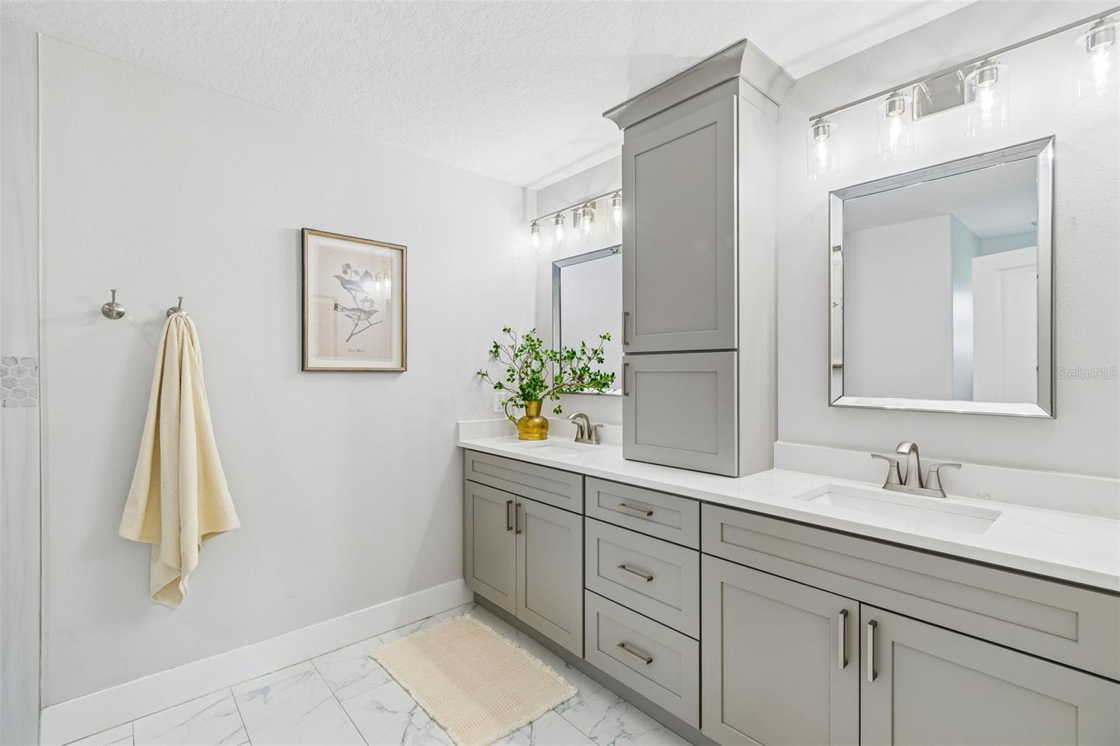 Double sinks.  All new bathroom!