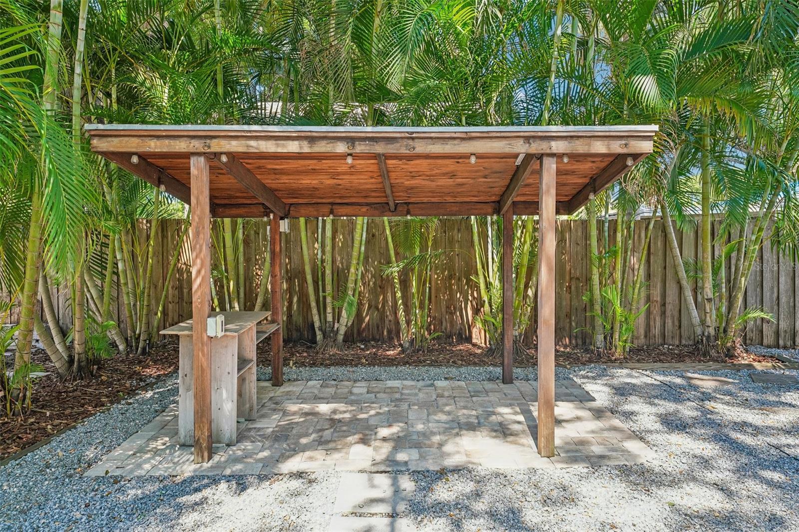 Covered barbeque area