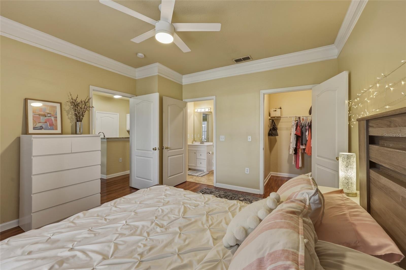 Bathroom entry off bedroom and additional entry off main living space