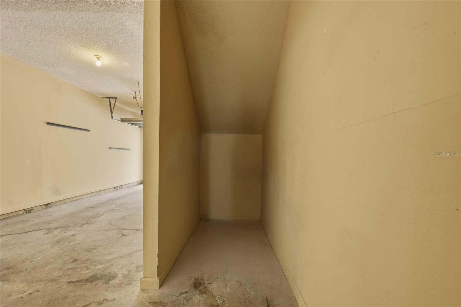 Additional storage area inside garage