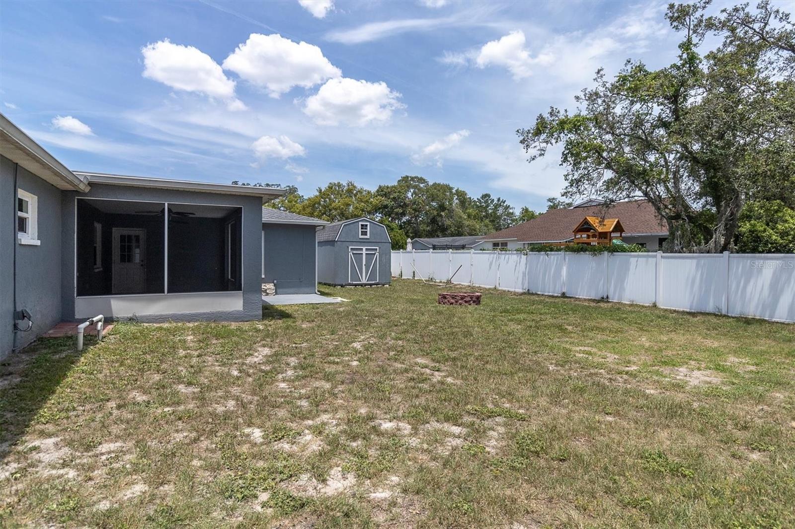 Backyard with a shed