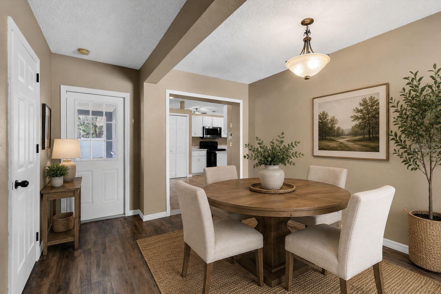Dining room, virtually staged