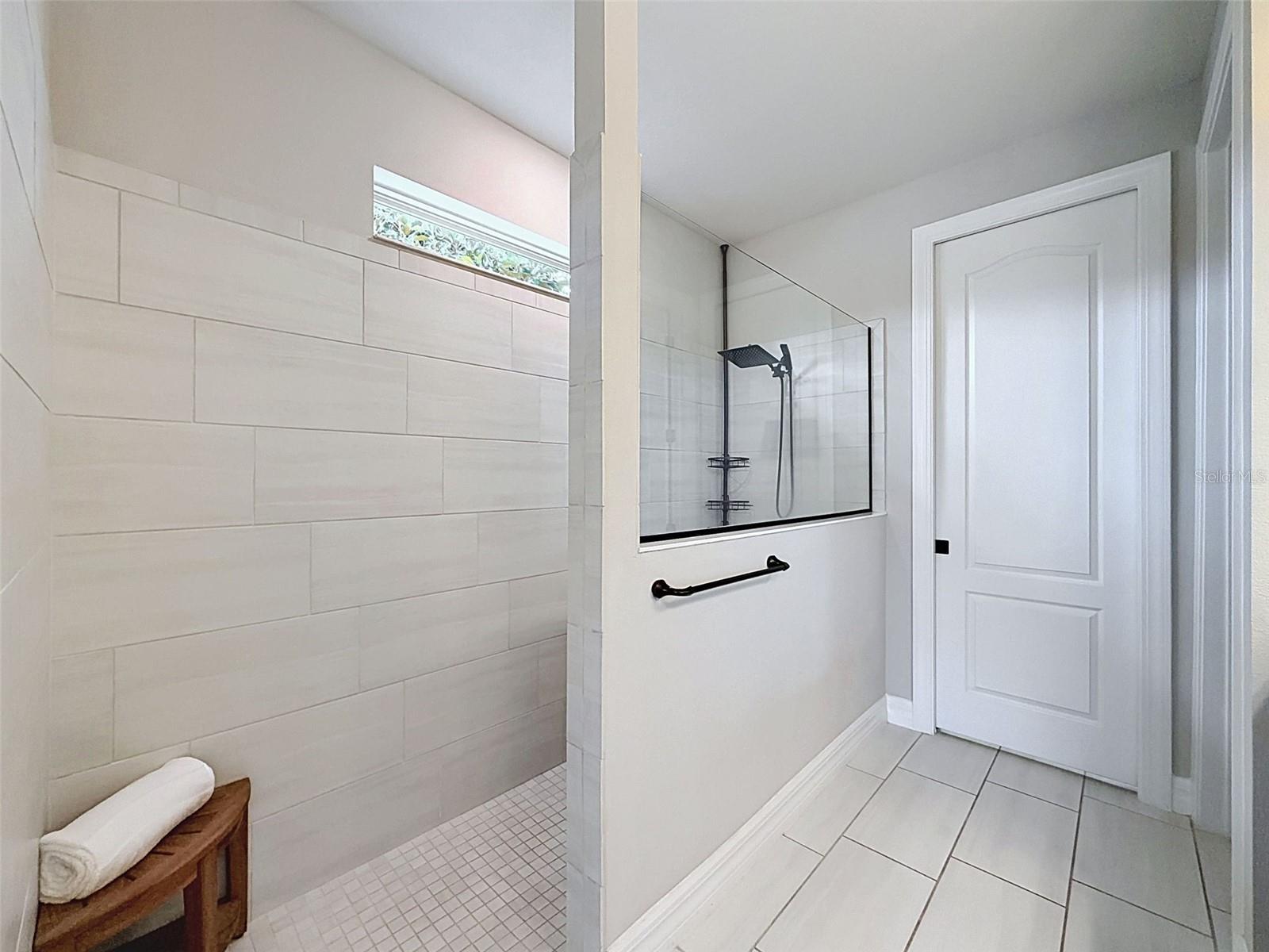 Walk in shower in primary bathroom