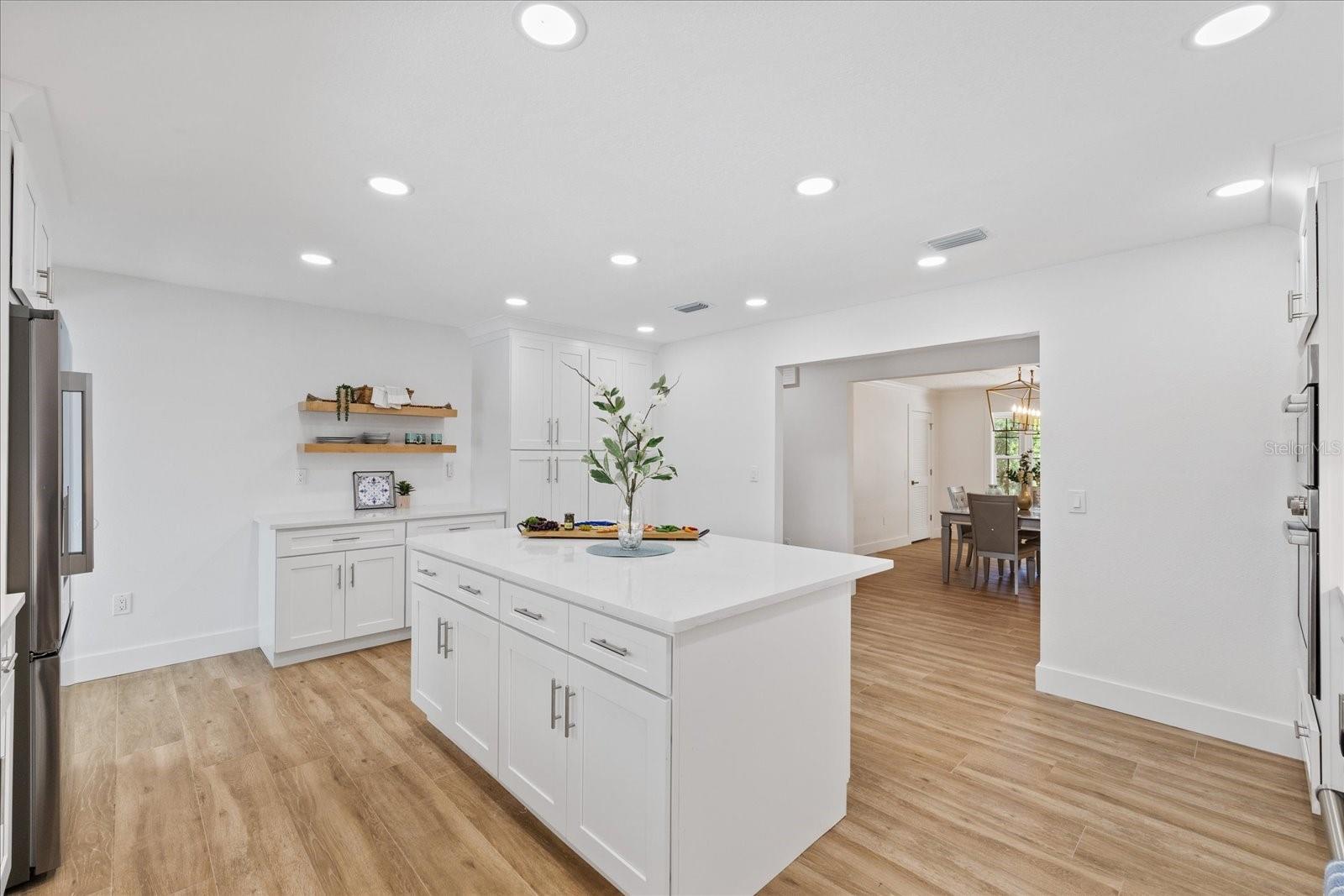 Kitchen looking to dining room from sink