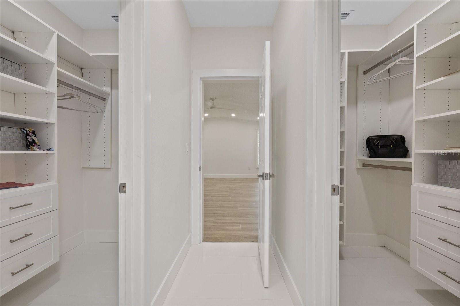 Primary has two walk-in closets