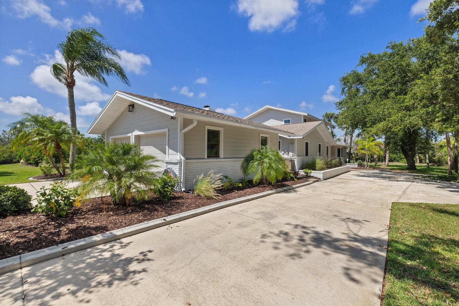 Driveway beside garage to front entry  or breezeway entrance