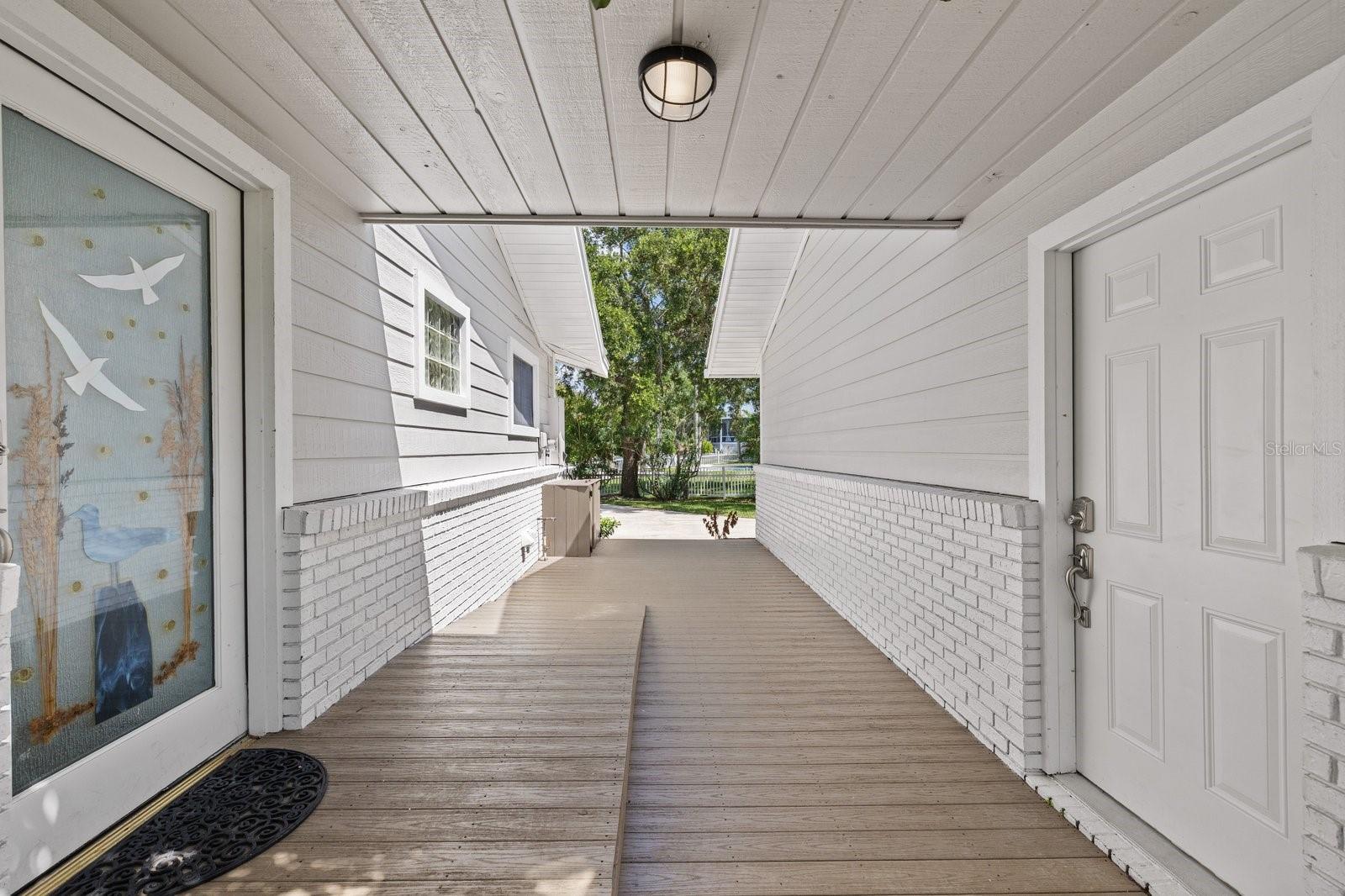 Breezeway between home and garage