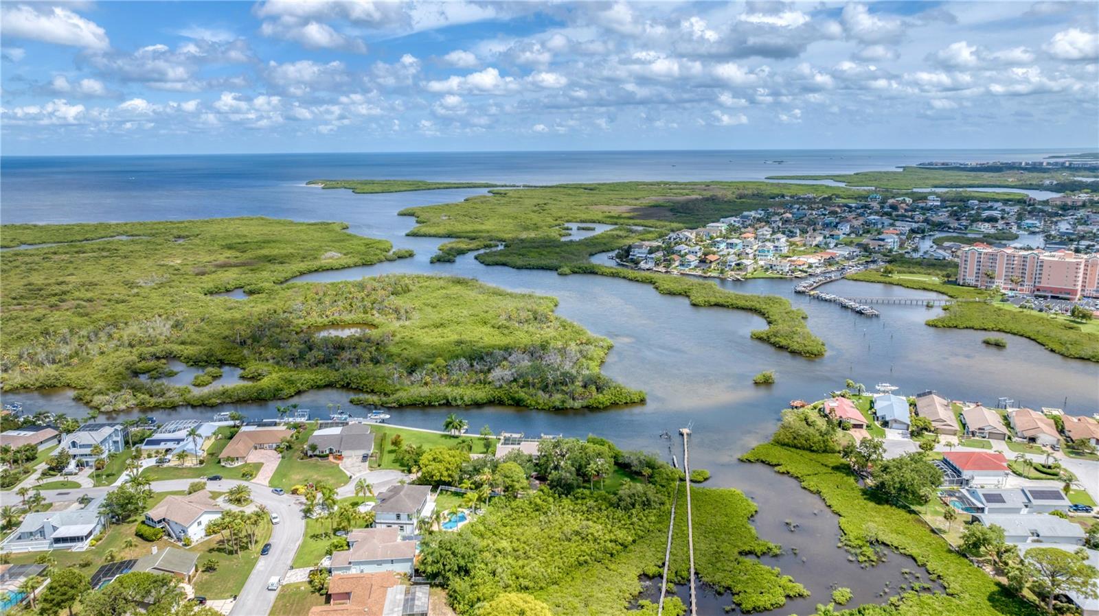 Aerial view of property looking west towards Gulf
