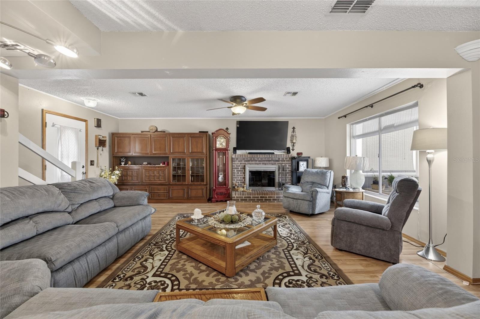 Gathering room - wood burning fireplace