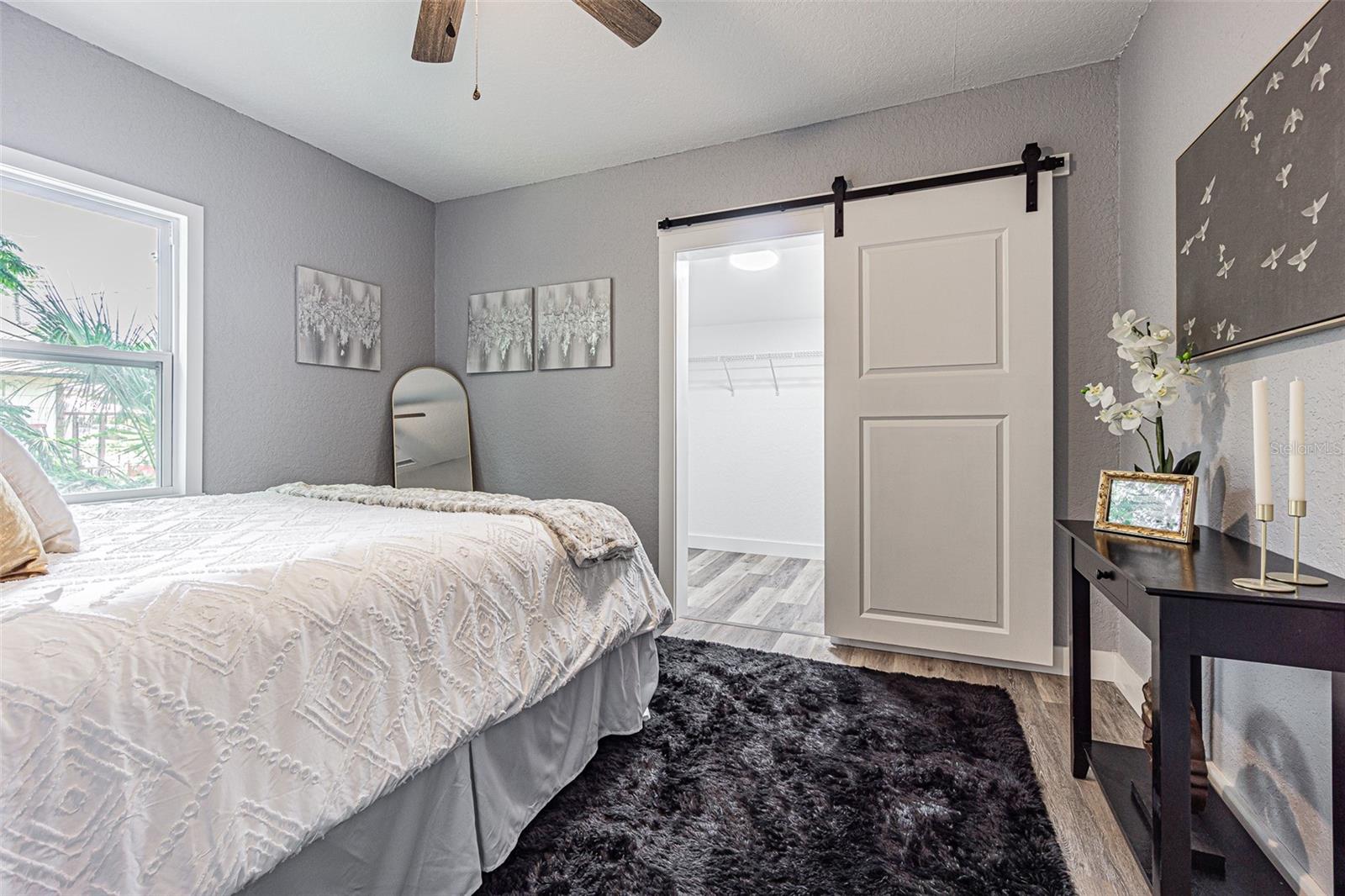 The Main Bedroom was redesigned with a walk in closet