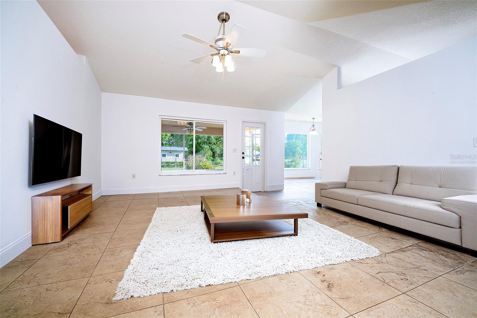 Living room virtually staged