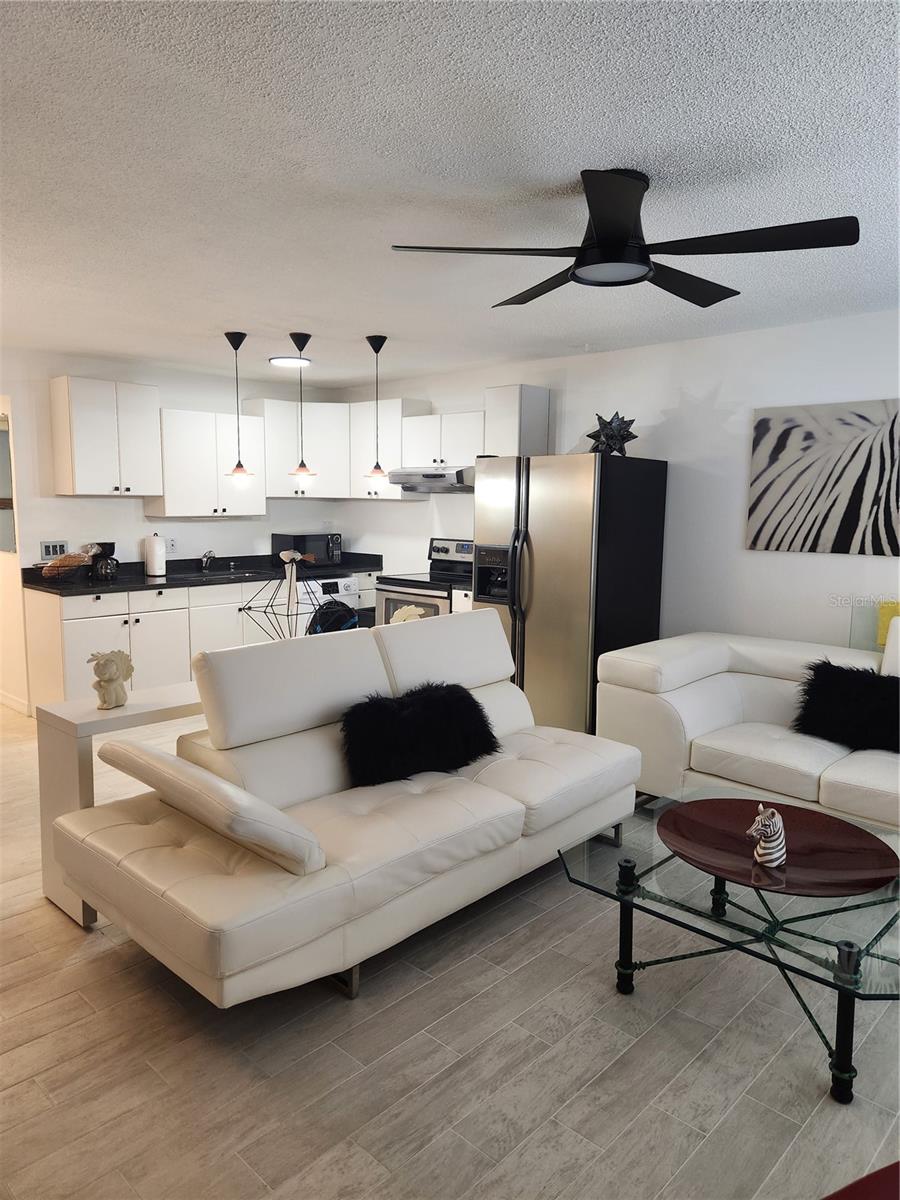 Open concept Living room, dining & kitchen