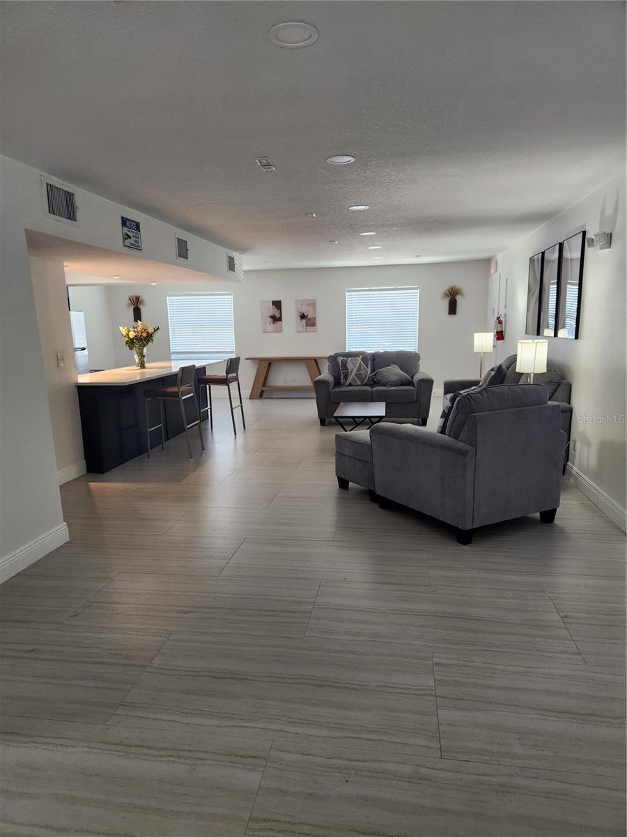 Clubhouse living room & kitchen