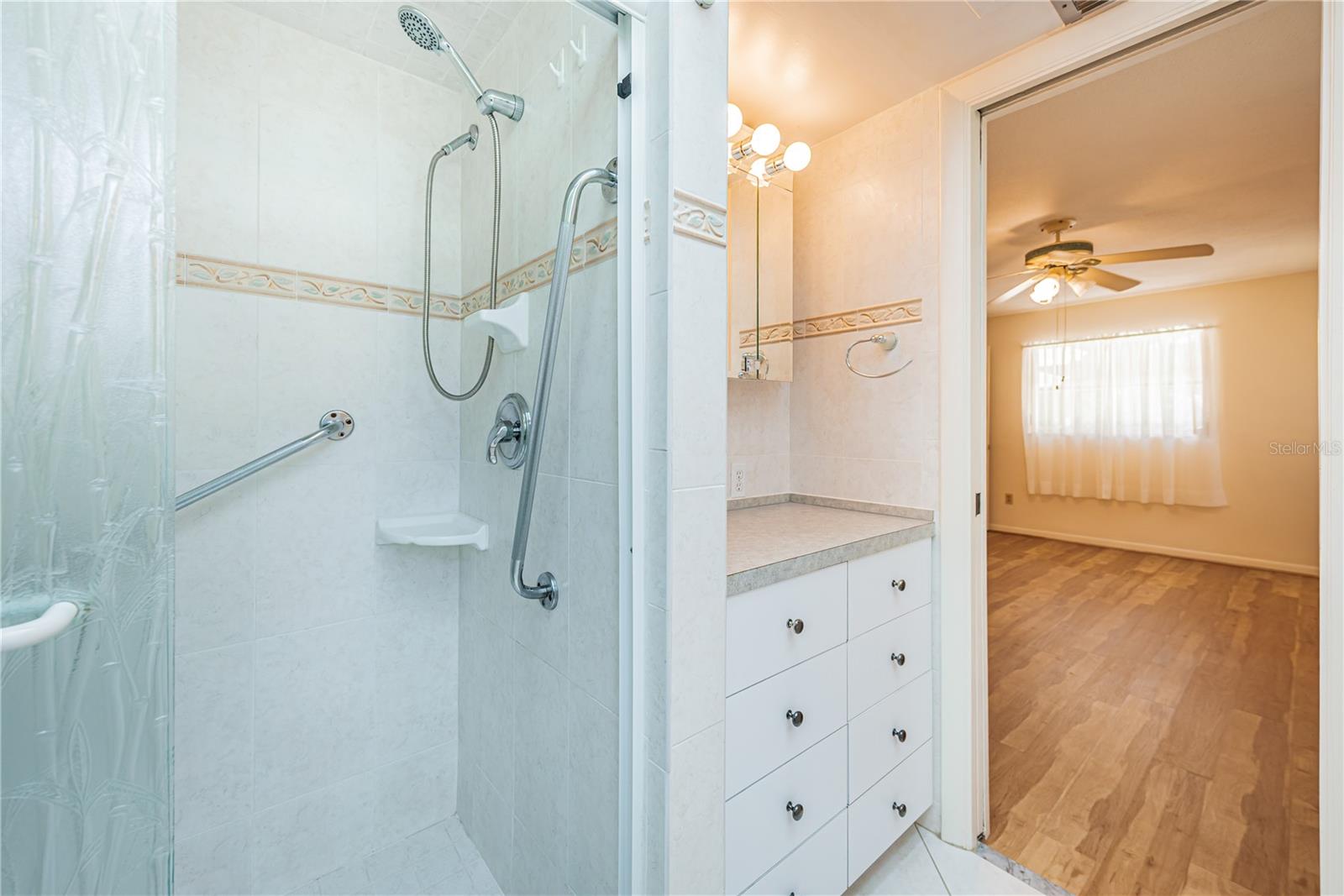 Primary bath with lots of storage