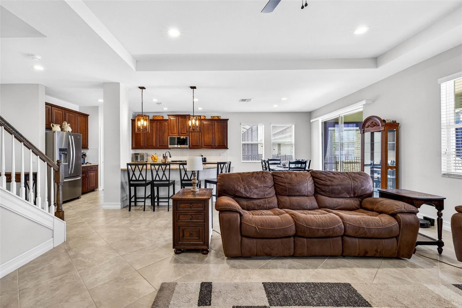 Living room is a semi-open floor plan with a dedicated dining area.