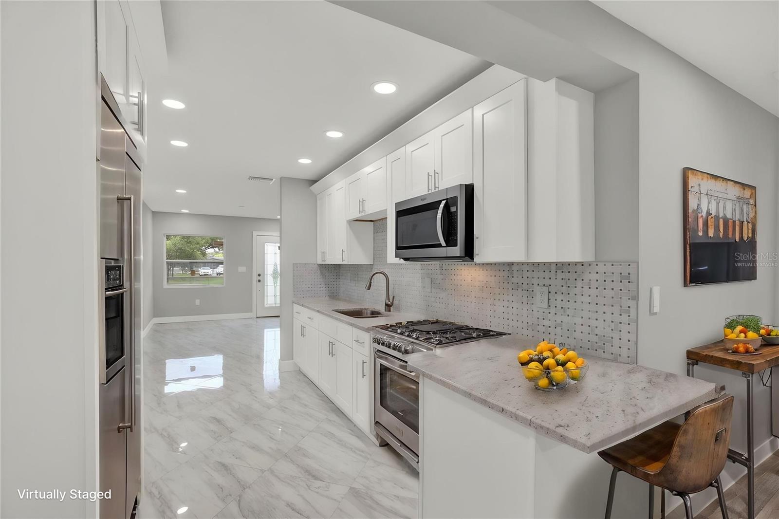 Virtually staged kitchen