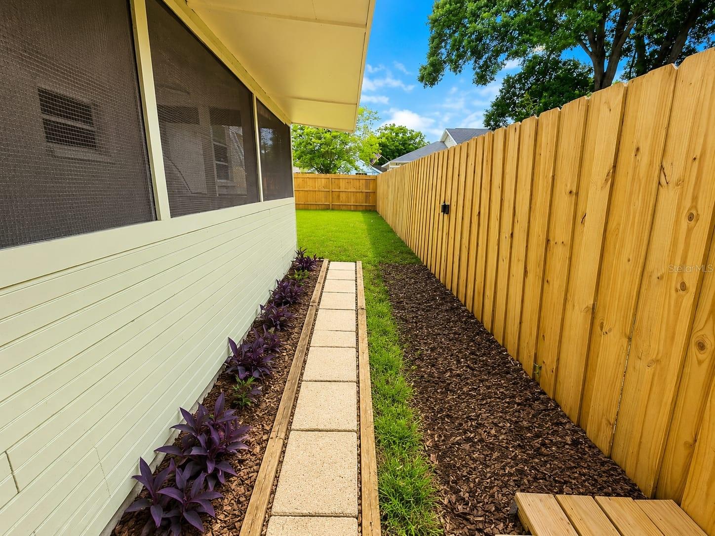 Landscaping has been virtually altered