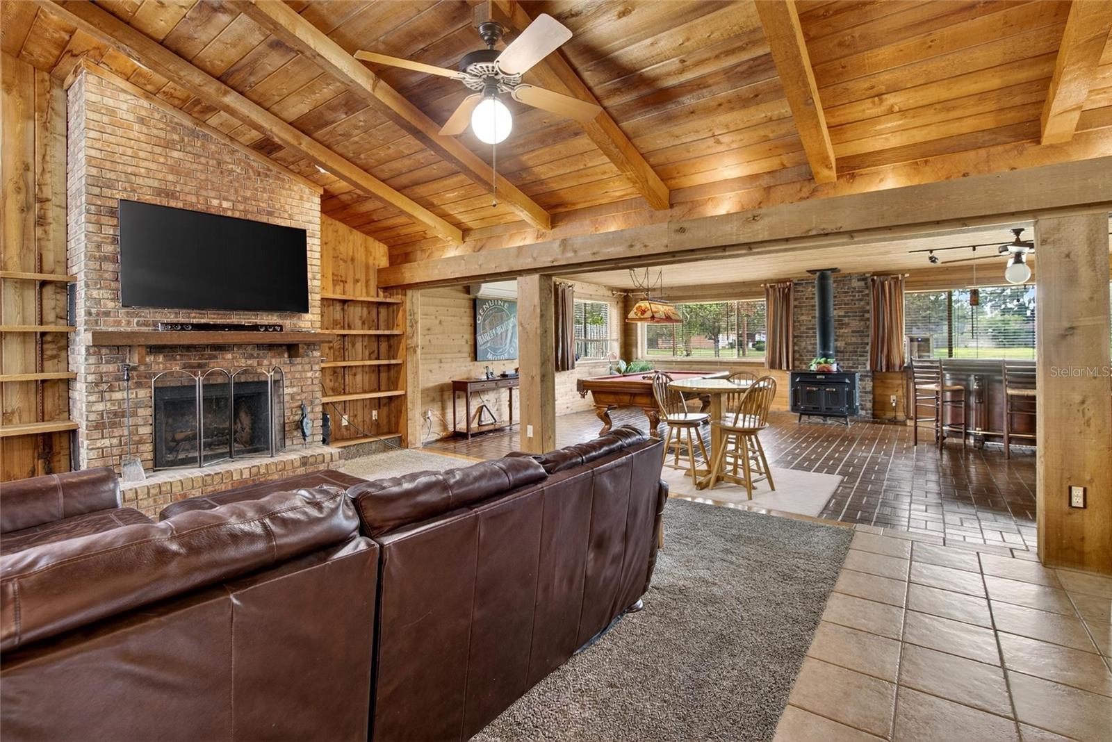 Step down into the sunken living room