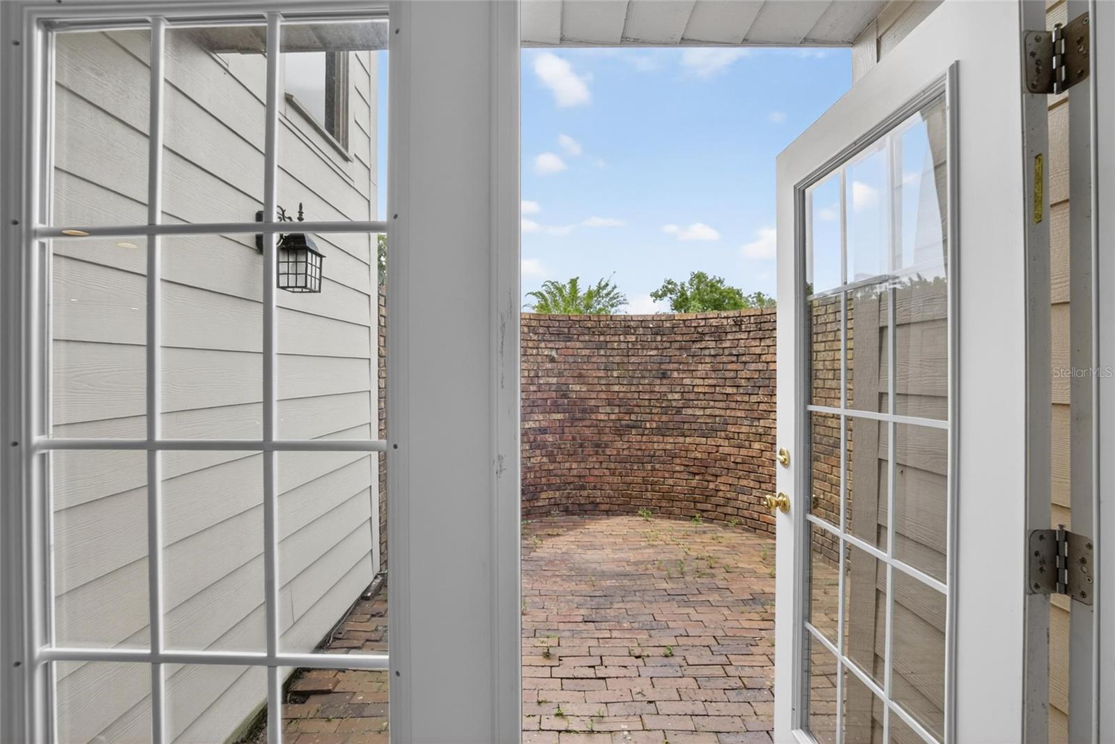 French doors leading out of Office