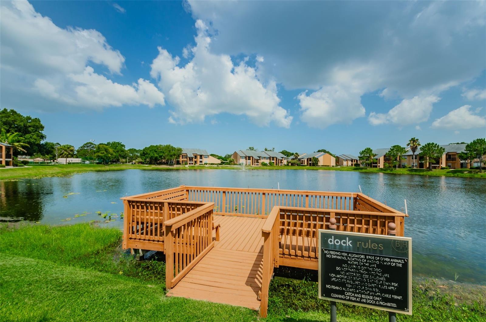 Fishing dock for STOCKED lake-fishing encouraged!