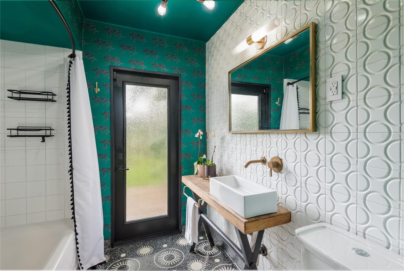 Guest Bathroom with Albalone Shell Terrazzo