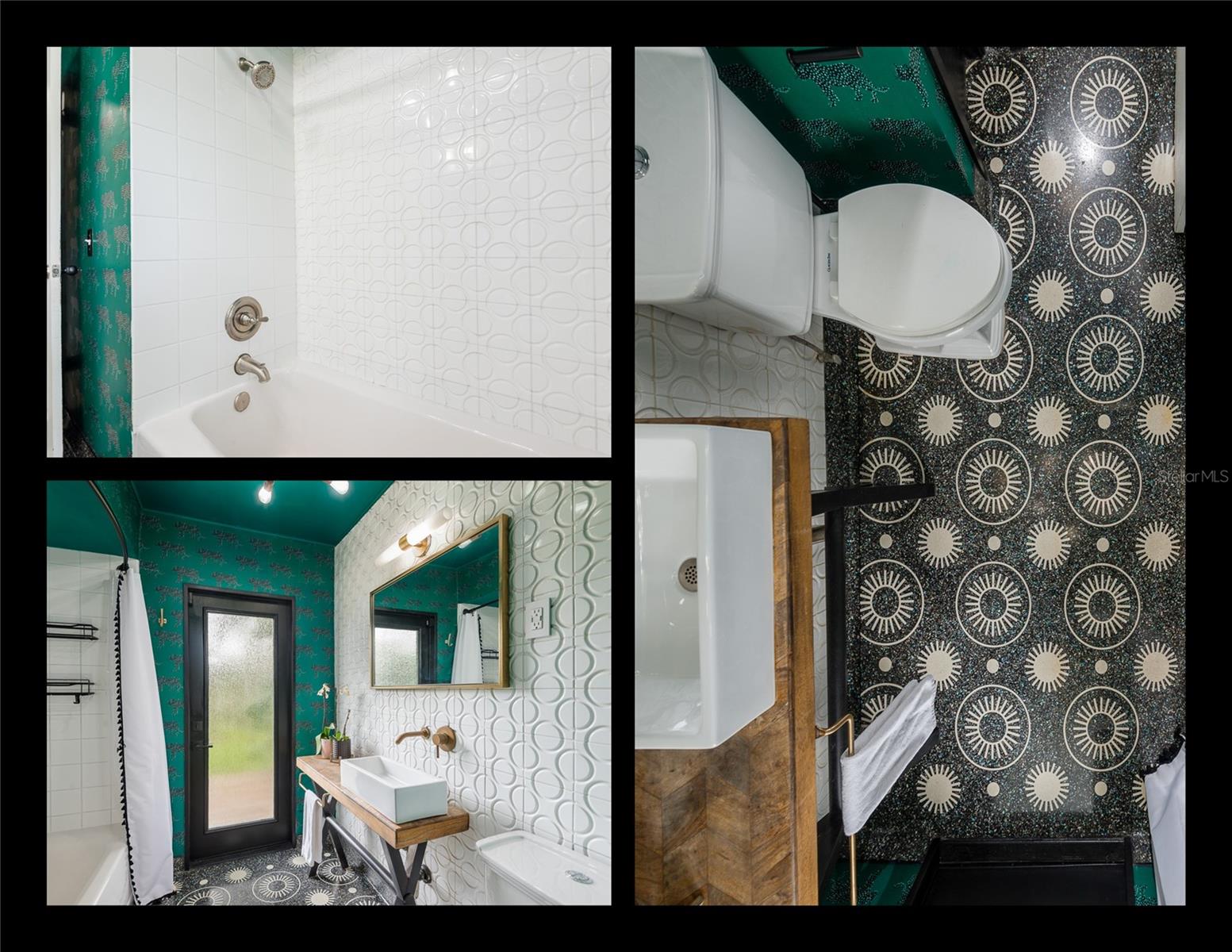 Guest Bathroom with Albalone Shell Terrazzo