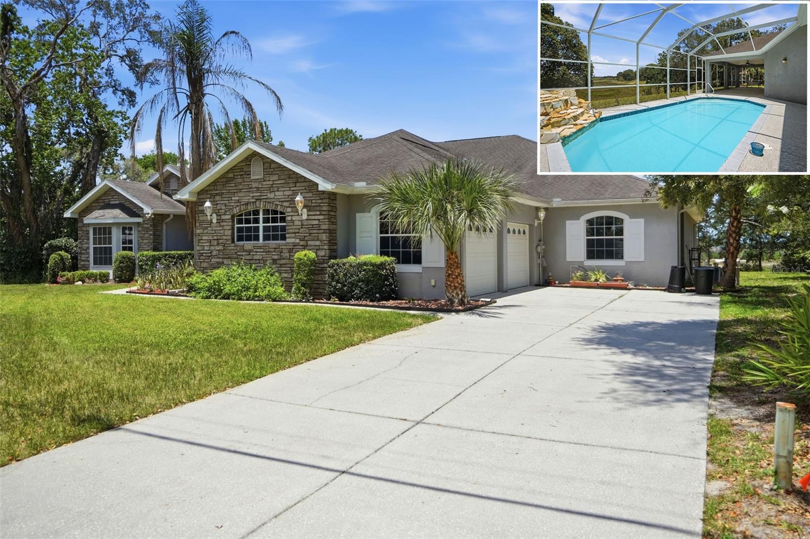 4-car garage + private pool