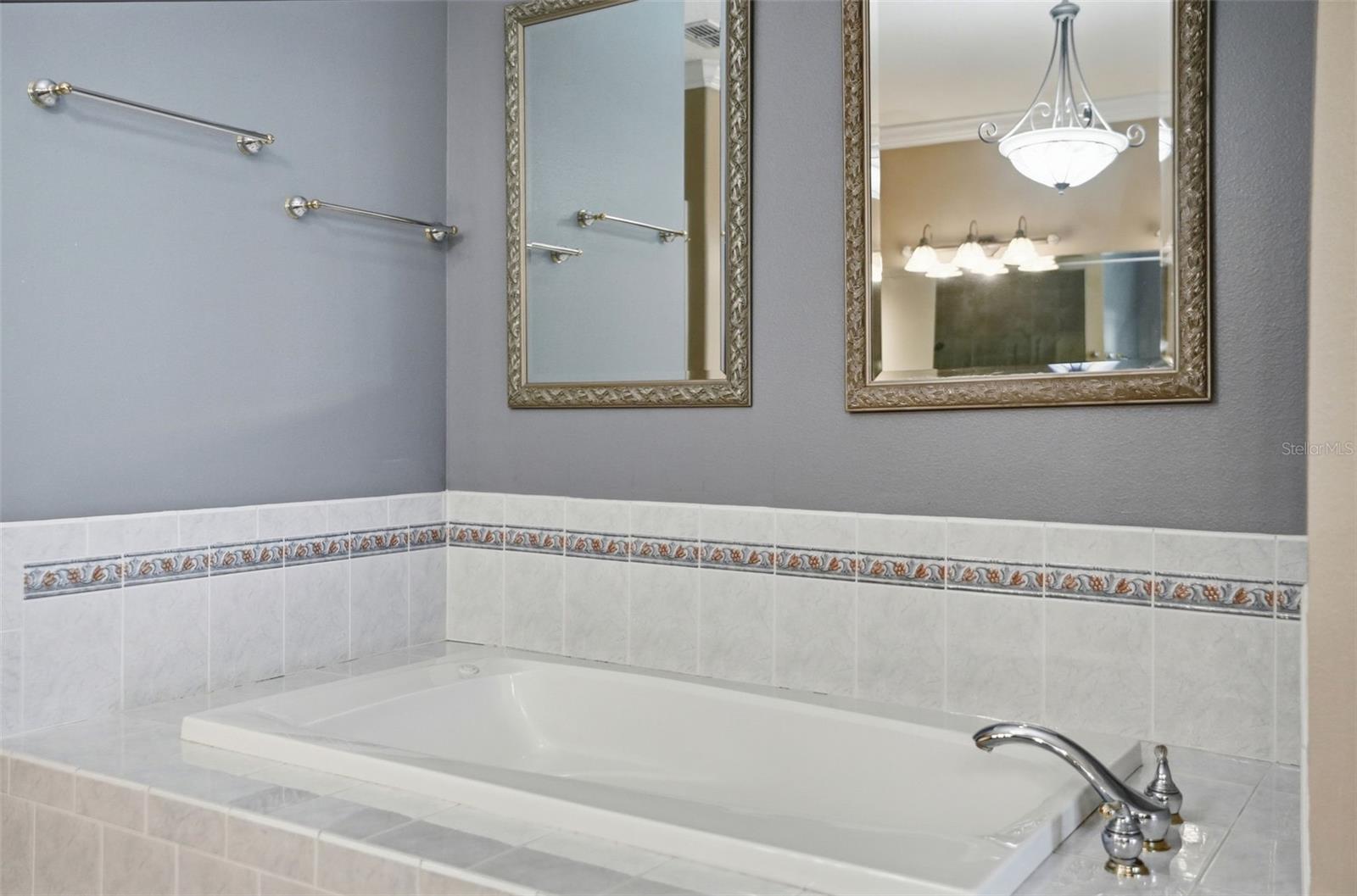 Master bathroom soaking tub.