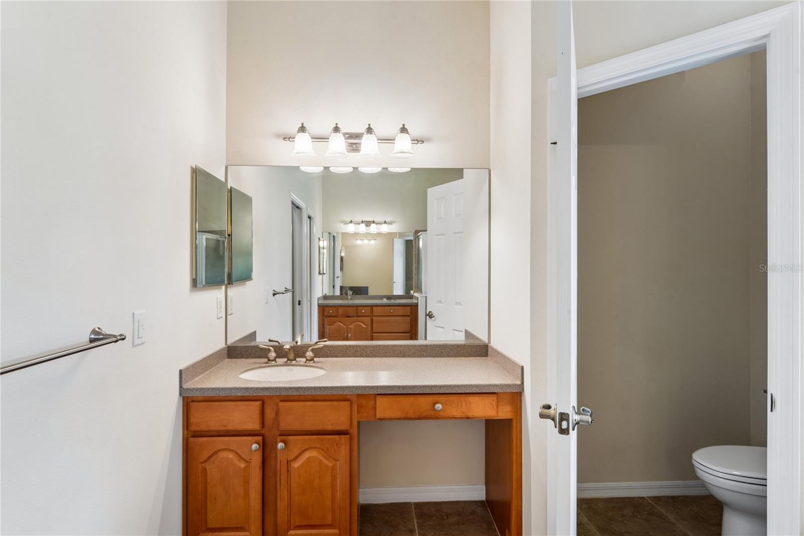 make up area vanity with sink