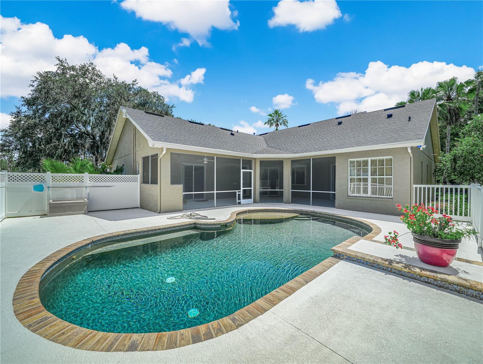 Fenced in saltwater pool complete with 2 child safety latch gate