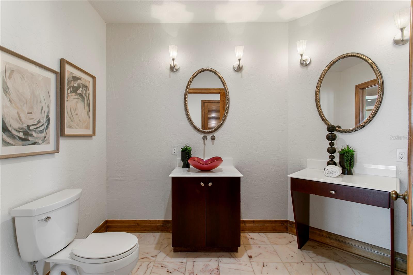 Powder room —vessel sink