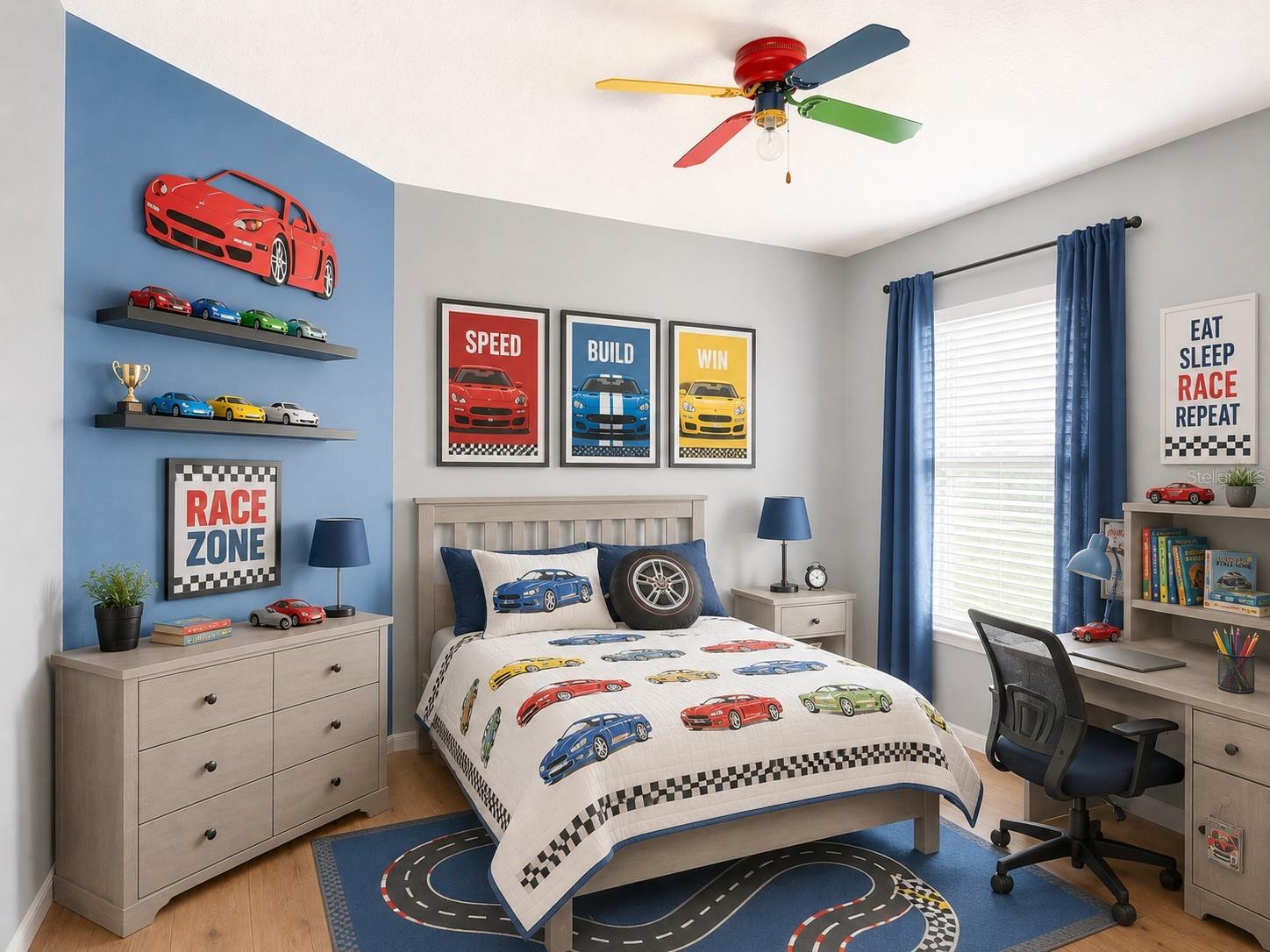 Staged 3rd Bedroom