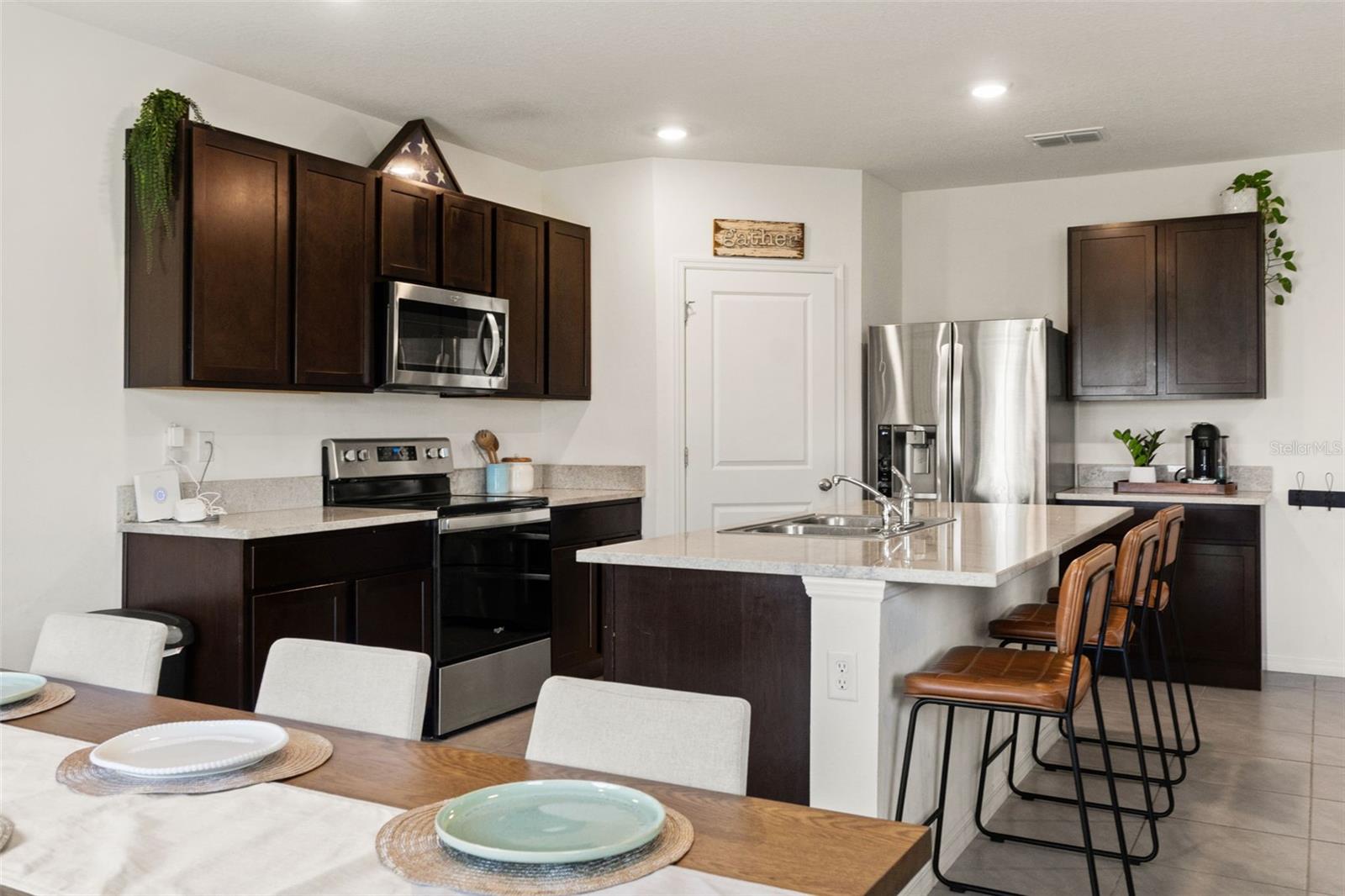 View from dining to kitchen