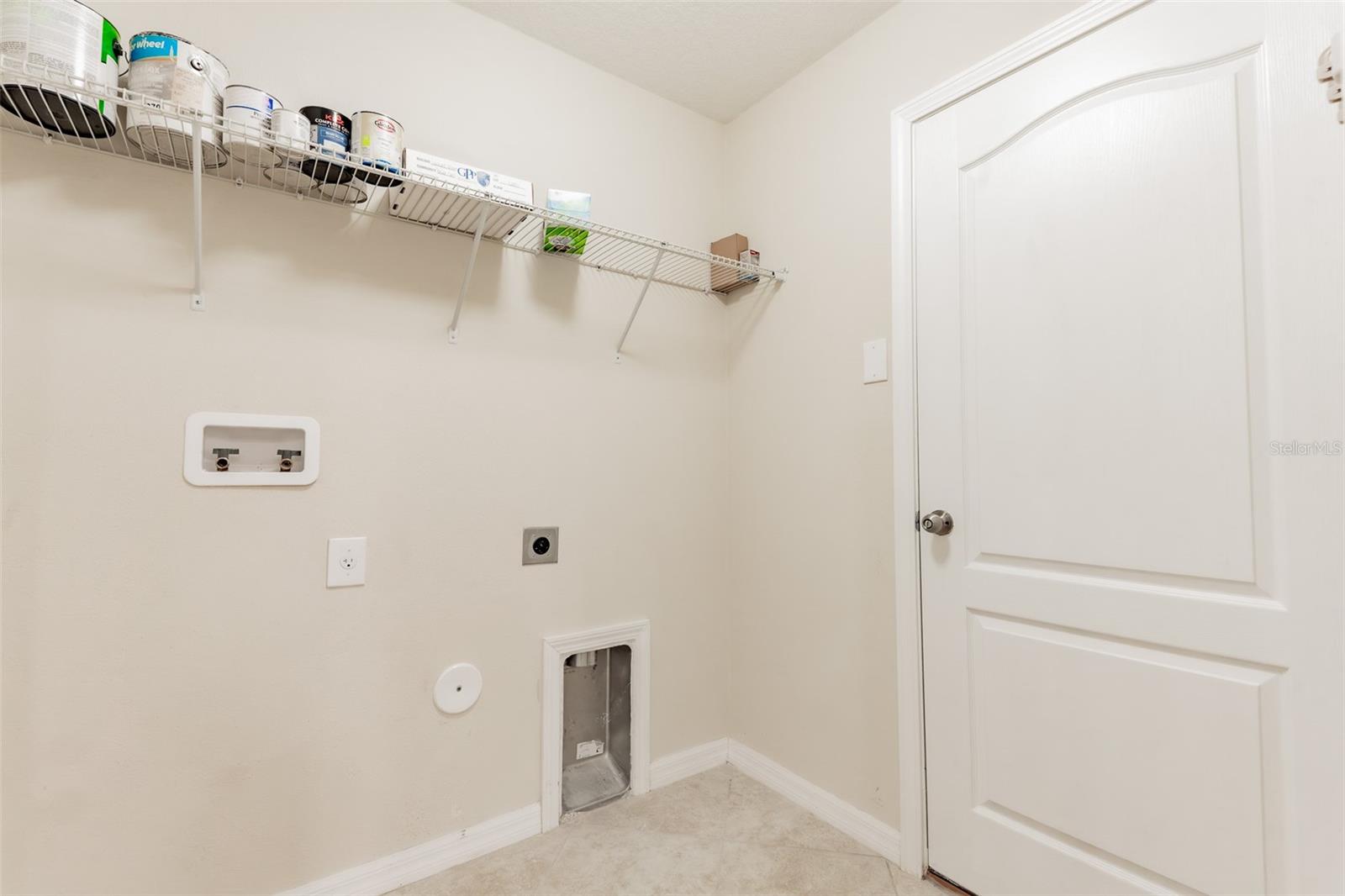 Laundry room to garage door.