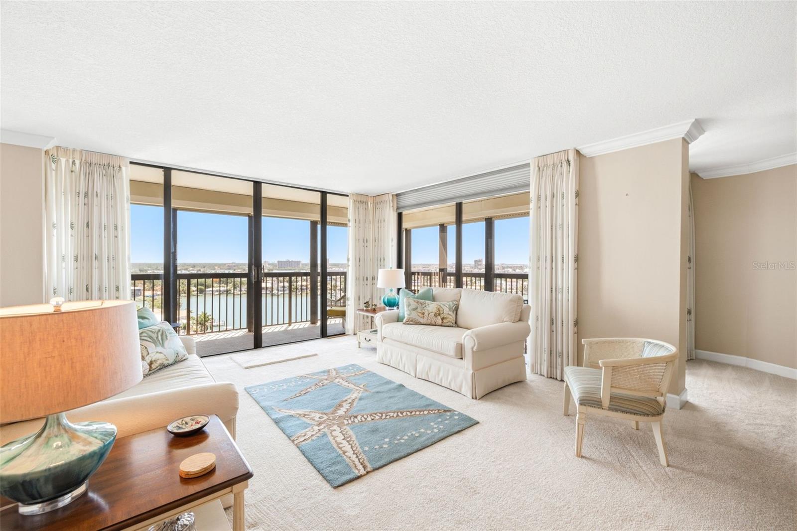 Living room with Intracoastal views