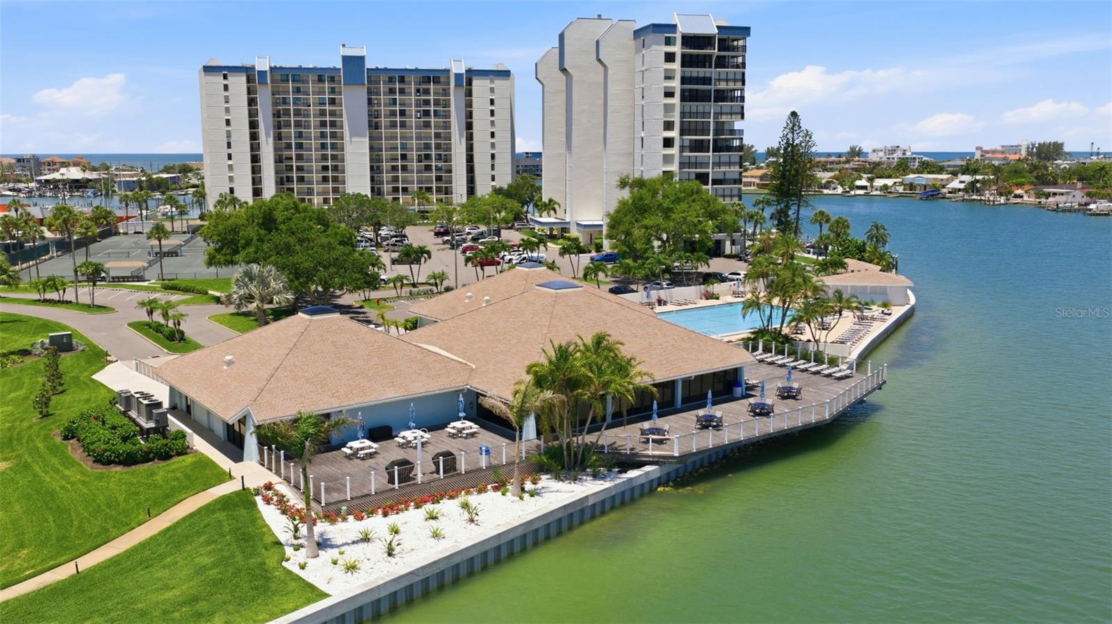 Waterfront clubhouse and BBQ deck